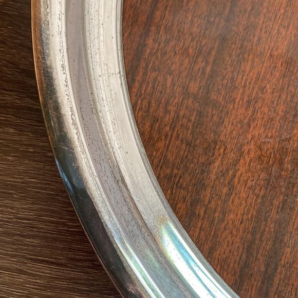 VINTAGE F.B. ROGERS SILVER COMPANY ROUND SILVERPLATE 14.25” - Picture 11 of 12